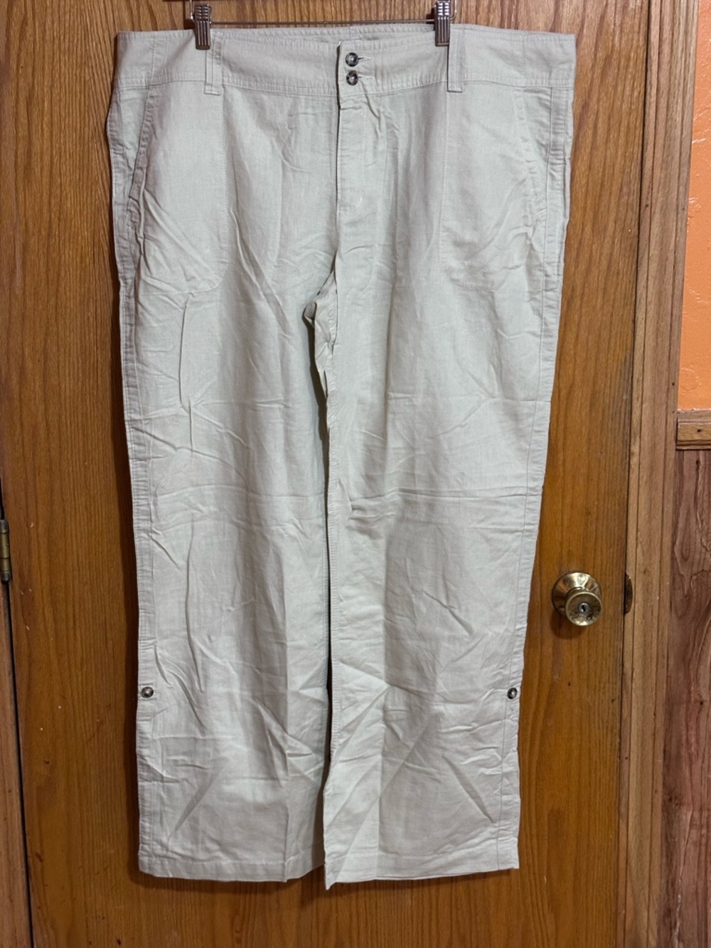 GAP women’s sz 20 Casual Cream Pants - Lightweight Straight Leg‎